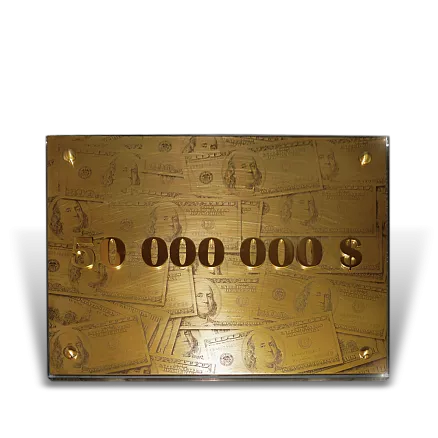 Табличка «50 миллионов» из латуни МТБ-11147